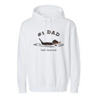 1 Dad Lab Tested Pun Labrador Retriever Dog Owner Garment-Dyed Fleece Hoodie