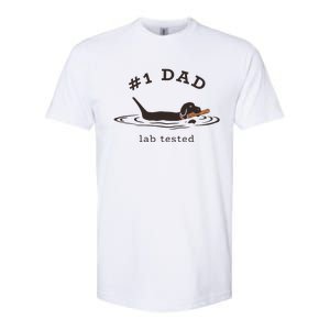 1 Dad Lab Tested Pun Labrador Retriever Dog Owner Softstyle CVC T-Shirt