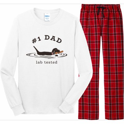 1 Dad Lab Tested Pun Labrador Retriever Dog Owner Long Sleeve Pajama Set