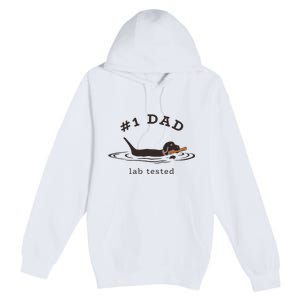 1 Dad Lab Tested Pun Labrador Retriever Dog Owner Premium Pullover Hoodie