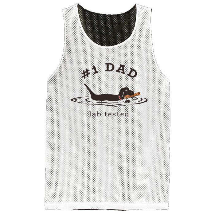 1 Dad Lab Tested Pun Labrador Retriever Dog Owner Mesh Reversible Basketball Jersey Tank