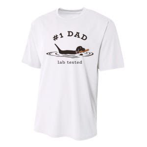 1 Dad Lab Tested Pun Labrador Retriever Dog Owner Performance Sprint T-Shirt