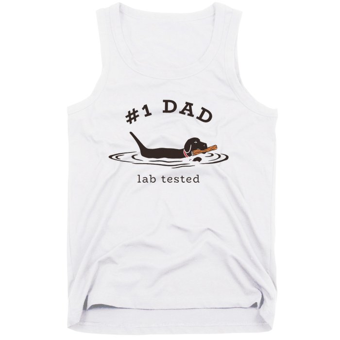 1 Dad Lab Tested Pun Labrador Retriever Dog Owner Tank Top