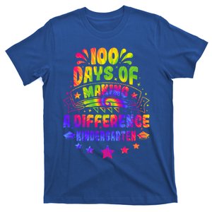 100 Days Making A Difference Kindergarten 100 Days Of School Funny Gift T-Shirt