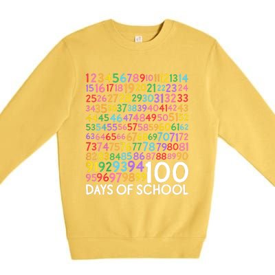 100 Days Math Numbers Celebrate 100th Day Of School Premium Crewneck Sweatshirt