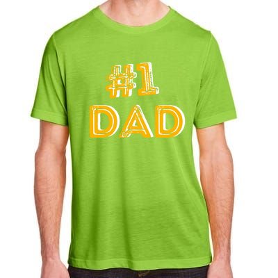 #1 Dad Number One Fathers Day Gift Family Best Dad Ever Gift Adult ChromaSoft Performance T-Shirt