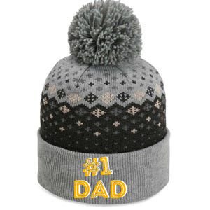 #1 Dad Number One Fathers Day Gift Family Best Dad Ever Gift The Baniff Cuffed Pom Beanie