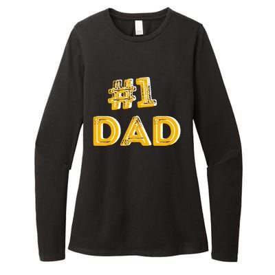 #1 Dad Number One Fathers Day Gift Family Best Dad Ever Gift Womens CVC Long Sleeve Shirt