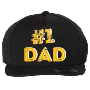 #1 Dad Number One Fathers Day Gift Family Best Dad Ever Gift Wool Snapback Cap