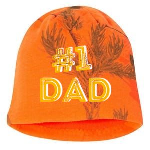 #1 Dad Number One Fathers Day Gift Family Best Dad Ever Gift Kati - Camo Knit Beanie