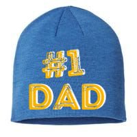 #1 Dad Number One Fathers Day Gift Family Best Dad Ever Gift Sustainable Beanie