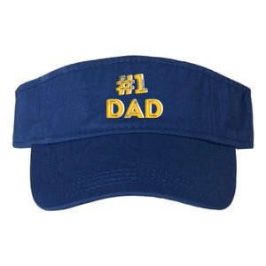 #1 Dad Number One Fathers Day Gift Family Best Dad Ever Gift Valucap Bio-Washed Visor