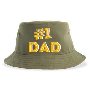 #1 Dad Number One Fathers Day Gift Family Best Dad Ever Gift Sustainable Bucket Hat