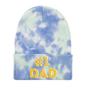 #1 Dad Number One Fathers Day Gift Family Best Dad Ever Gift Tie Dye 12in Knit Beanie