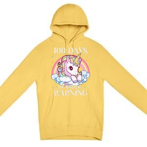 100 Days Of School Unicorn Teacher 100th Day Of School Premium Pullover Hoodie