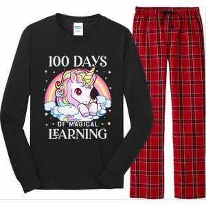 100 Days Of School Unicorn Teacher 100th Day Of School Long Sleeve Pajama Set