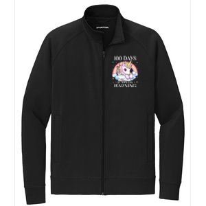 100 Days Of School Unicorn Teacher 100th Day Of School Stretch Full-Zip Cadet Jacket