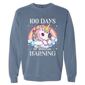 100 Days Of School Unicorn Teacher 100th Day Of School Garment-Dyed Sweatshirt