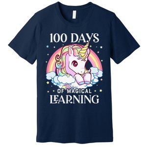 100 Days Of School Unicorn Teacher 100th Day Of School Premium T-Shirt