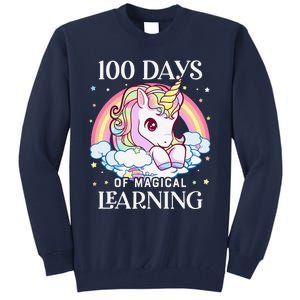 100 Days Of School Unicorn Teacher 100th Day Of School Tall Sweatshirt