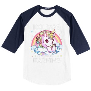 100 Days Of School Unicorn Teacher 100th Day Of School Baseball Sleeve Shirt