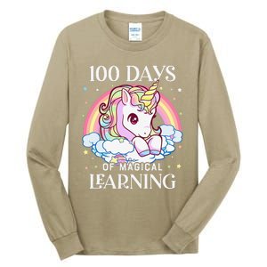 100 Days Of School Unicorn Teacher 100th Day Of School Tall Long Sleeve T-Shirt