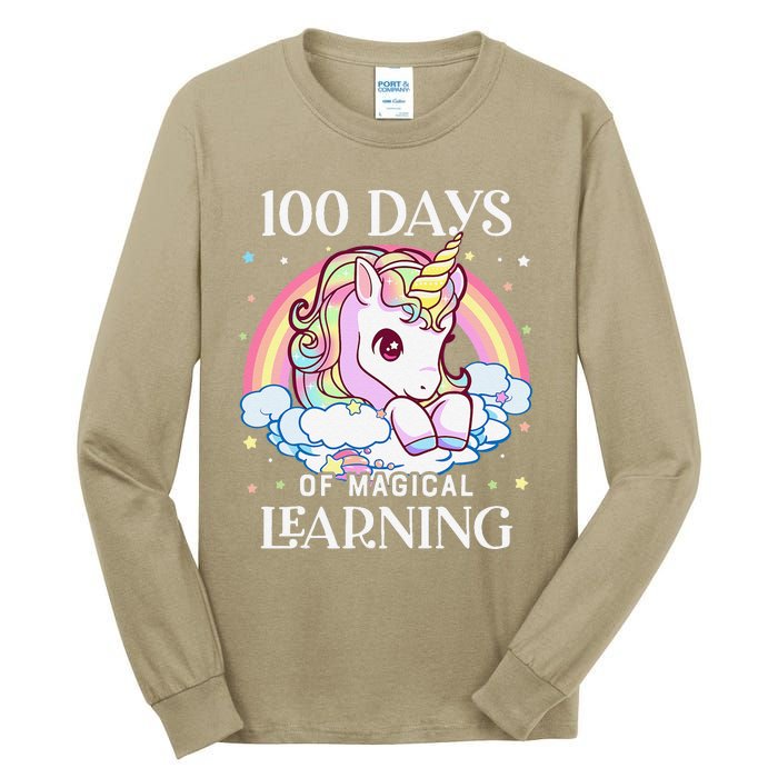 100 Days Of School Unicorn Teacher 100th Day Of School Tall Long Sleeve T-Shirt