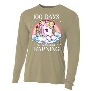 100 Days Of School Unicorn Teacher 100th Day Of School Cooling Performance Long Sleeve Crew