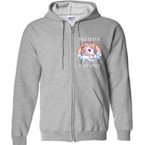 100 Days Of School Unicorn Teacher 100th Day Of School Full Zip Hoodie