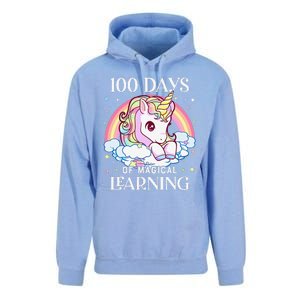 100 Days Of School Unicorn Teacher 100th Day Of School Unisex Surf Hoodie