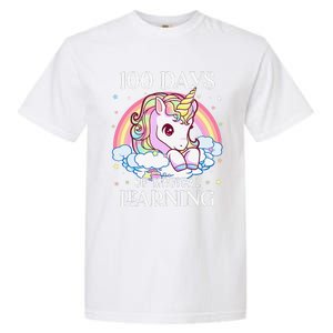 100 Days Of School Unicorn Teacher 100th Day Of School Garment-Dyed Heavyweight T-Shirt