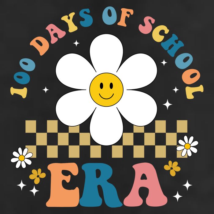 100 Days Of School Era Sunflower Cute 7 Panel Mesh Trucker Snapback Hat