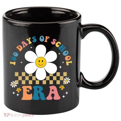 100 Days Of School Era Sunflower Cute 11oz C Handle Ceramic Mug
