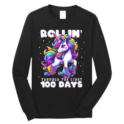 100 Days Of School Teacher 100th Day Unicorn Outfit Long Sleeve Shirt