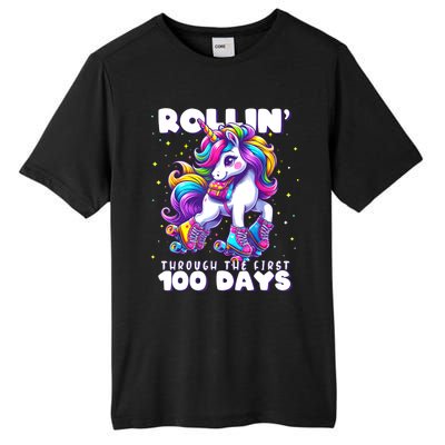 100 Days Of School Teacher 100th Day Unicorn Outfit Tall Fusion ChromaSoft Performance T-Shirt