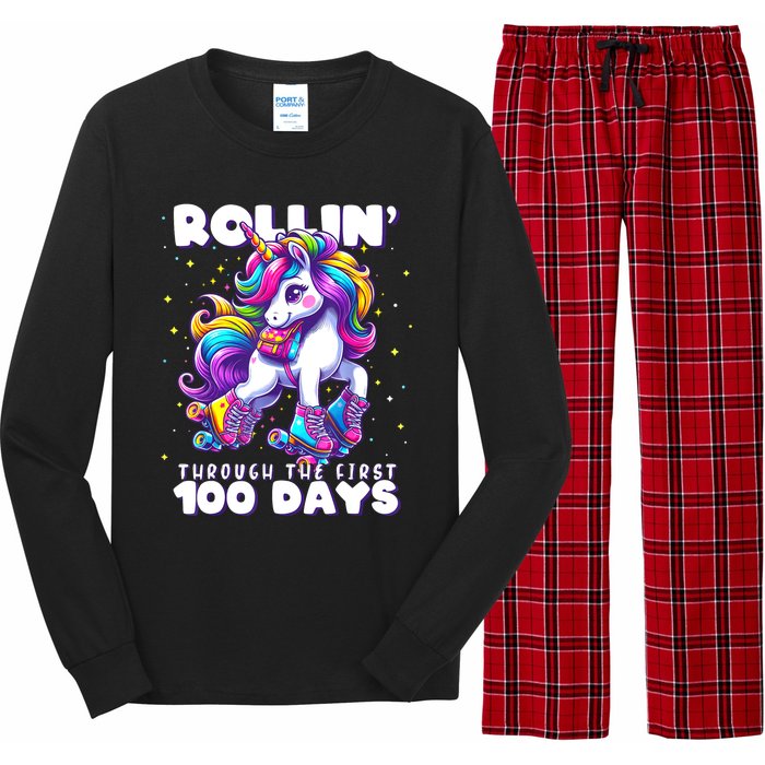 100 Days Of School Teacher 100th Day Unicorn Outfit Long Sleeve Pajama Set