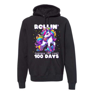 100 Days Of School Teacher 100th Day Unicorn Outfit Premium Hoodie