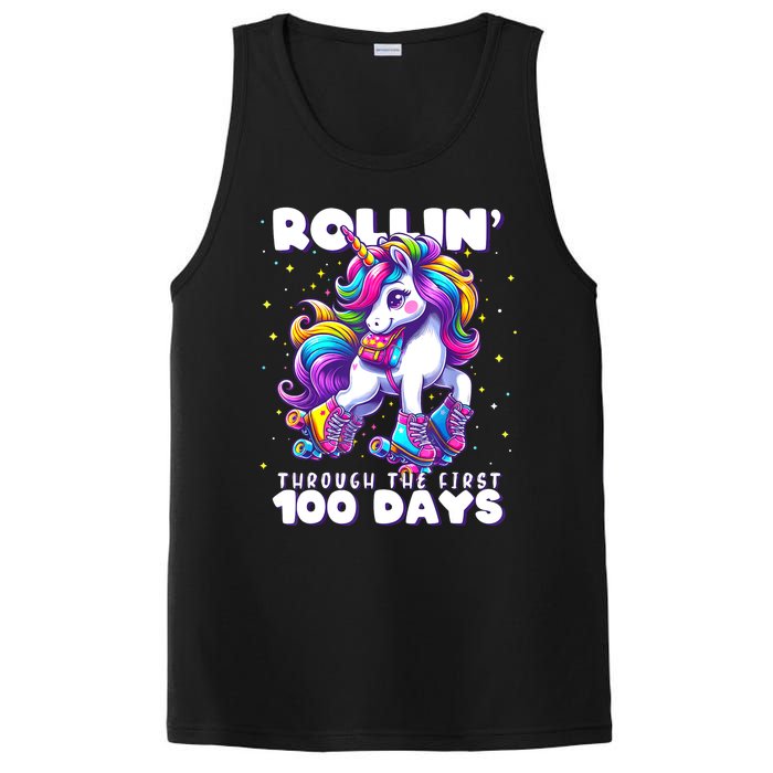 100 Days Of School Teacher 100th Day Unicorn Outfit PosiCharge Competitor Tank