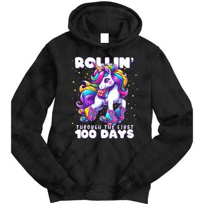 100 Days Of School Teacher 100th Day Unicorn Outfit Tie Dye Hoodie