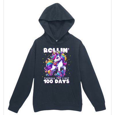 100 Days Of School Teacher 100th Day Unicorn Outfit Urban Pullover Hoodie