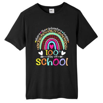 100th Day Of School Teacher Student 100 Days Smarter Rainbow Meaningful Gift Tall Fusion ChromaSoft Performance T-Shirt