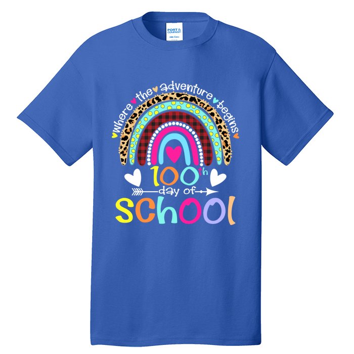 100th Day Of School Teacher Student 100 Days Smarter Rainbow Meaningful Gift Tall T-Shirt