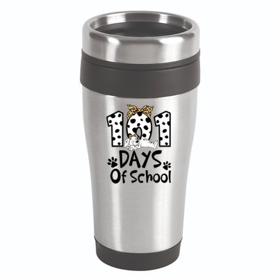 101 Days Of School Dalmatian Dog Boys Girls 100 Days Smarter 16oz Travel Tumbler