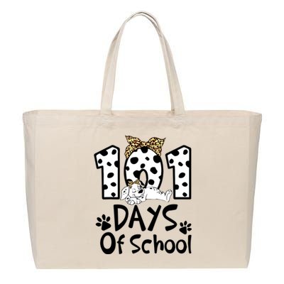 101 Days Of School Dalmatian Dog Boys Girls 100 Days Smarter Cotton Canvas Jumbo Tote