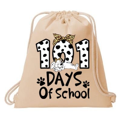 101 Days Of School Dalmatian Dog Boys Girls 100 Days Smarter Drawstring Bag