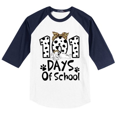 101 Days Of School Dalmatian Dog Boys Girls 100 Days Smarter Baseball Sleeve Shirt