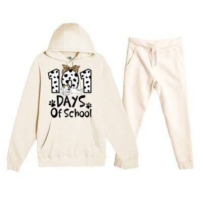 101 Days Of School Dalmatian Dog Boys Girls 100 Days Smarter Premium Hooded Sweatsuit Set