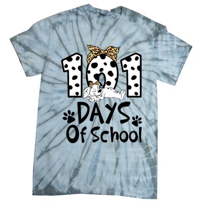 101 Days Of School Dalmatian Dog Boys Girls 100 Days Smarter Tie-Dye T-Shirt