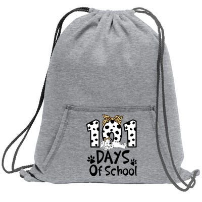 101 Days Of School Dalmatian Dog Boys Girls 100 Days Smarter Sweatshirt Cinch Pack Bag