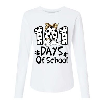 101 Days Of School Dalmatian Dog Boys Girls 100 Days Smarter Womens Cotton Relaxed Long Sleeve T-Shirt